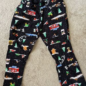Old Navy Black Pajama Pants with Festive Print